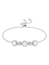 Radiant Rounds Gold Plated Mother of Pearl Adjustable CZ Bracelet