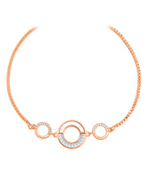 Gleaming Circles Rose Gold Plated Adjustable CZ Bracelet