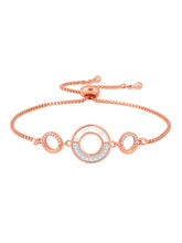 Gleaming Circles Rose Gold Plated Adjustable CZ Bracelet