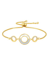 Gleaming Circles Rose Gold Plated Adjustable CZ Bracelet