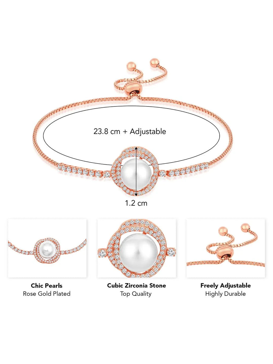Pearls Adjustable CZ Bracelet by Peora – Elegant Fashion Jewellery


