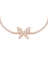 Charming Wings CZ Adornment Rose Gold Adjustable Bracelet