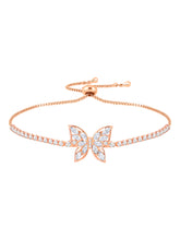 Charming Wings CZ Adornment Rose Gold Adjustable Bracelet