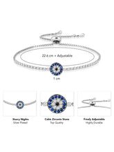 Starry Nights Silver Plated Adjustable CZ Bracelet