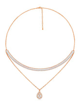 Shimmering CZ Necklace Set - Rose Gold