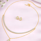 Shimmering CZ Necklace Set - Gold
