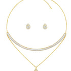 Shimmering CZ Necklace Set - Gold