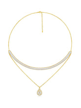 Shimmering CZ Necklace Set - Gold