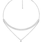 Shimmering CZ Necklace Set - Silver