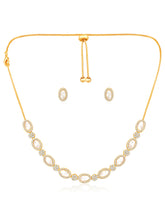 Luxe CZ Stones Golden Necklace Set