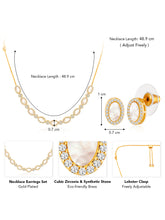 Luxe CZ Stones Golden Necklace Set