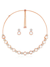 Classic Shine CZ Stones Necklace Set - Rose Gold
