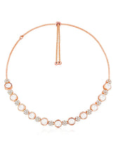 Classic Shine CZ Stones Necklace Set - Rose Gold