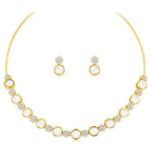 Classic Shine CZ Stones Necklace Set - Gold