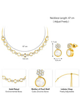 Classic Shine CZ Stones Necklace Set - Gold