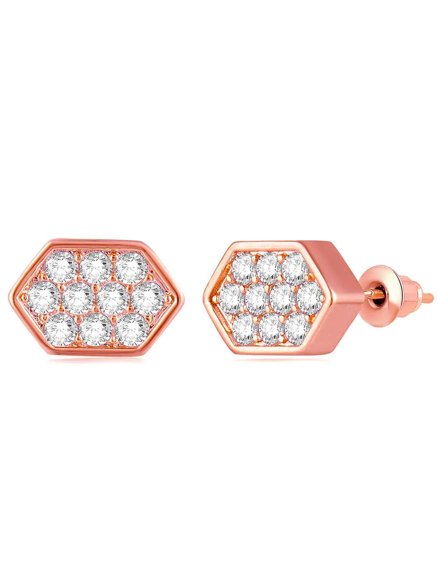 Brilliant Charm CZ Necklace Set - Rose Gold