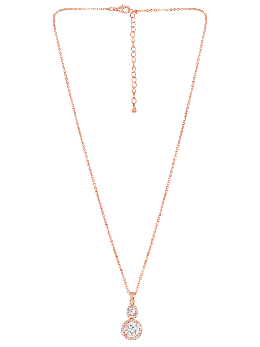 Timeless Charm Pendant Set in Rose Gold and CZ Brilliance