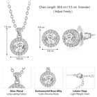 Timeless Round Shaped CZ Pendant Set - Silver