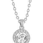 Timeless Round Shaped CZ Pendant Set - Silver