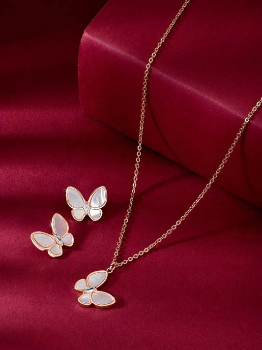 Butterfly Pendant Set by Peora – Graceful Fashion Jewellery

