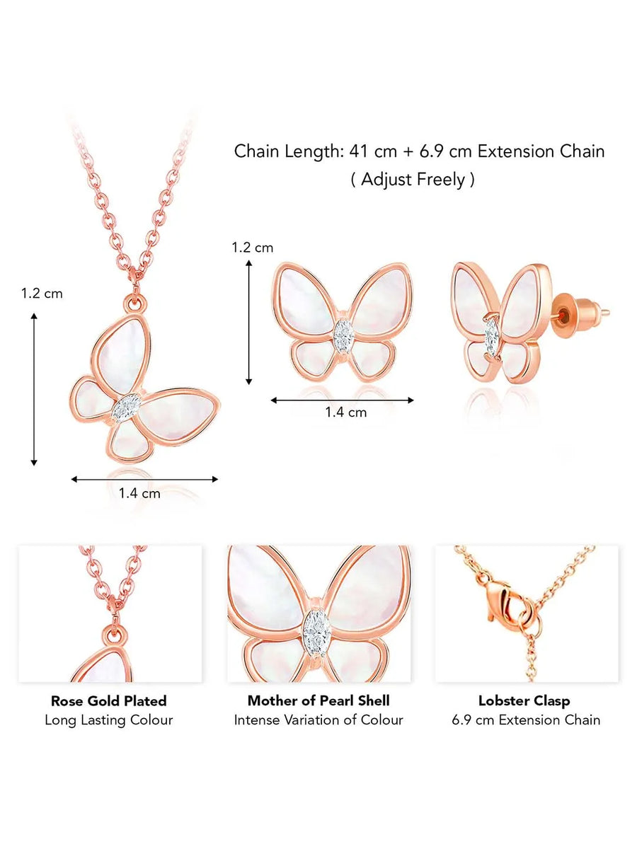 Butterfly Pendant Set by Peora – Graceful Fashion Jewellery

