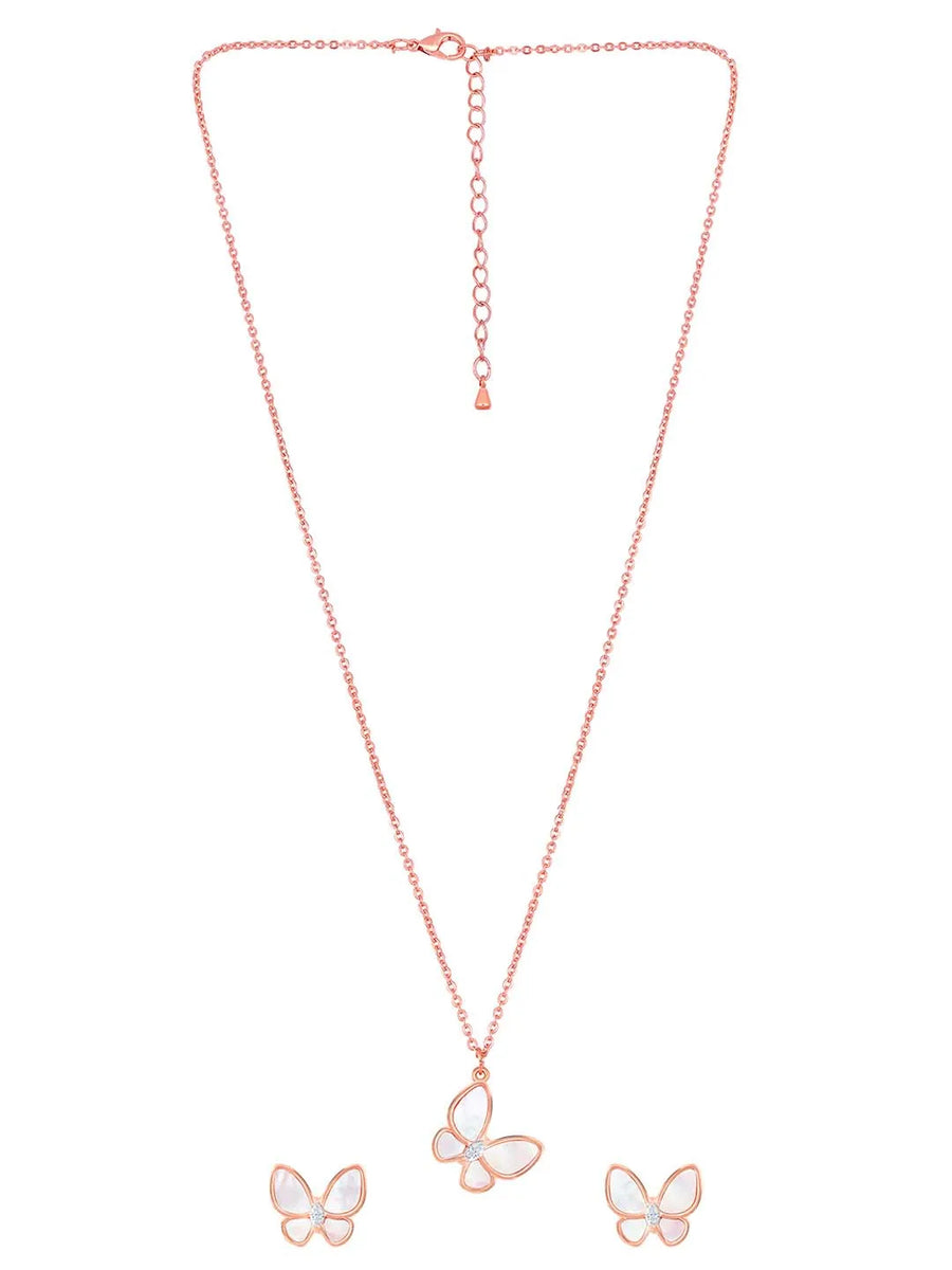 Butterfly Pendant Set by Peora – Graceful Fashion Jewellery

