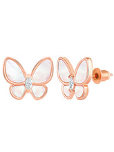 Graceful Wings Rose Gold Butterfly Mother of Pearl Pendant Set