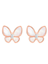 Graceful Wings Rose Gold Butterfly Mother of Pearl Pendant Set