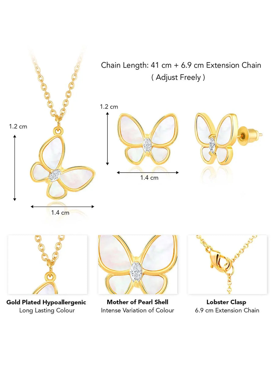 Butterfly Pendant Set by Peora – Graceful Fashion Jewellery

