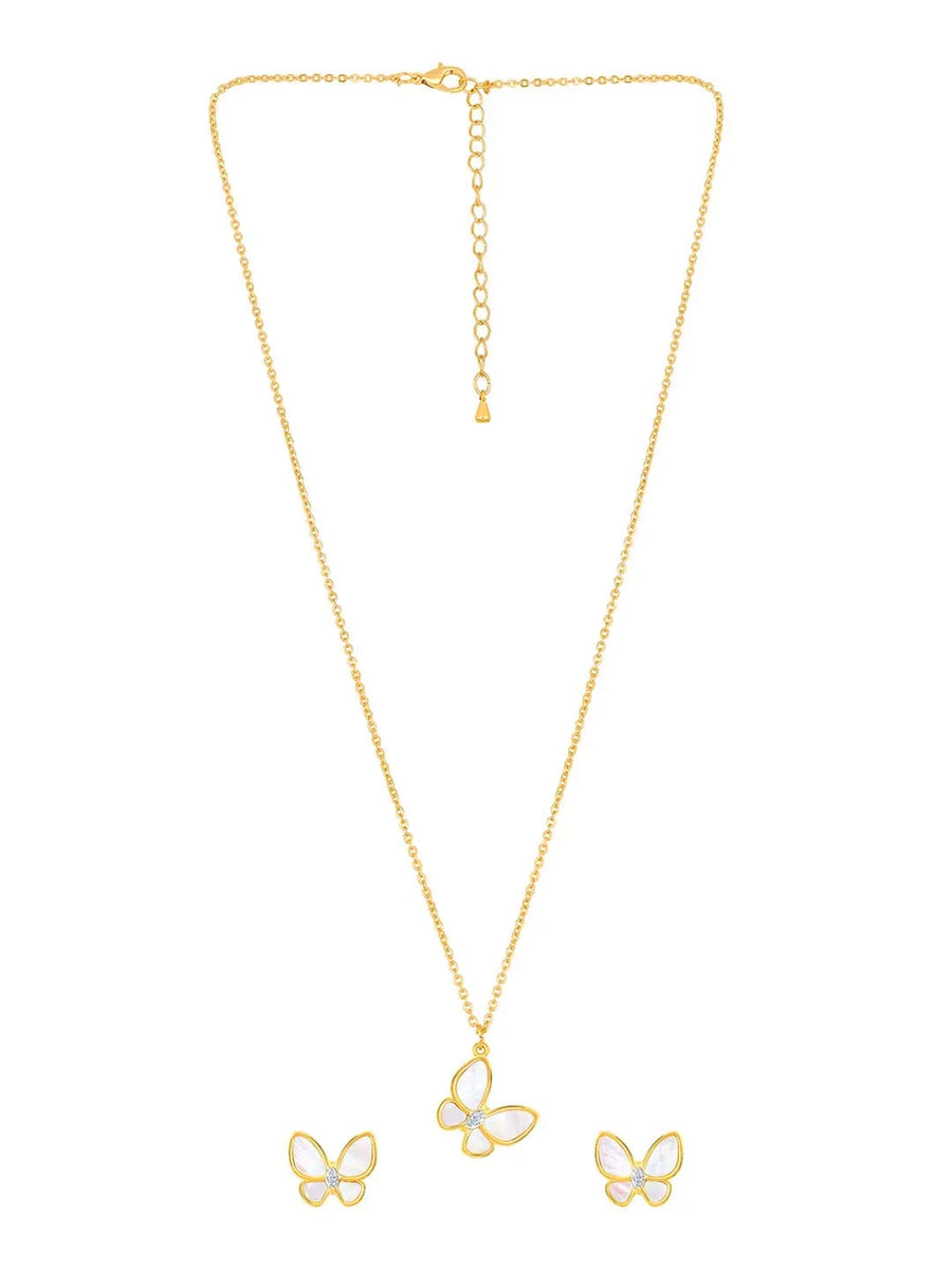 Butterfly Pendant Set by Peora – Graceful Fashion Jewellery

