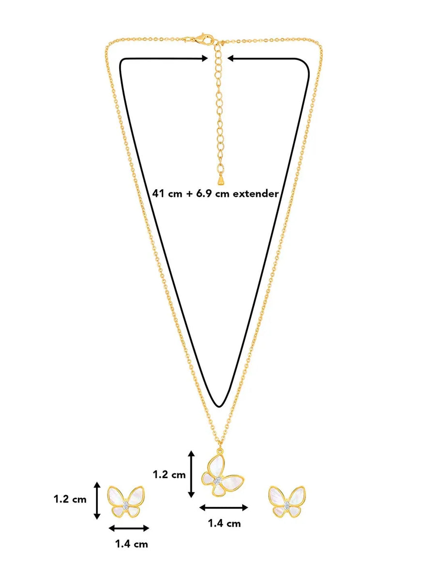 Butterfly Pendant Set by Peora – Graceful Fashion Jewellery

