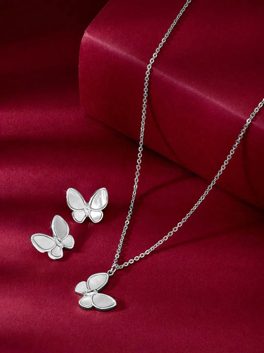Butterfly Pendant Set by Peora – Graceful Fashion Jewellery

