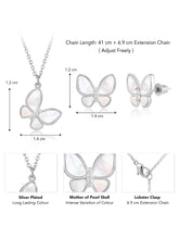 Graceful Wings Rose Gold Butterfly Mother of Pearl Pendant Set