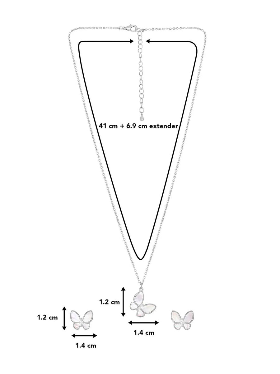 Butterfly Pendant Set by Peora – Graceful Fashion Jewellery

