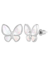 Graceful Wings Rose Gold Butterfly Mother of Pearl Pendant Set