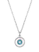 Evil Eye CZ Silver Plated Pendant Set in Mother of Pearl