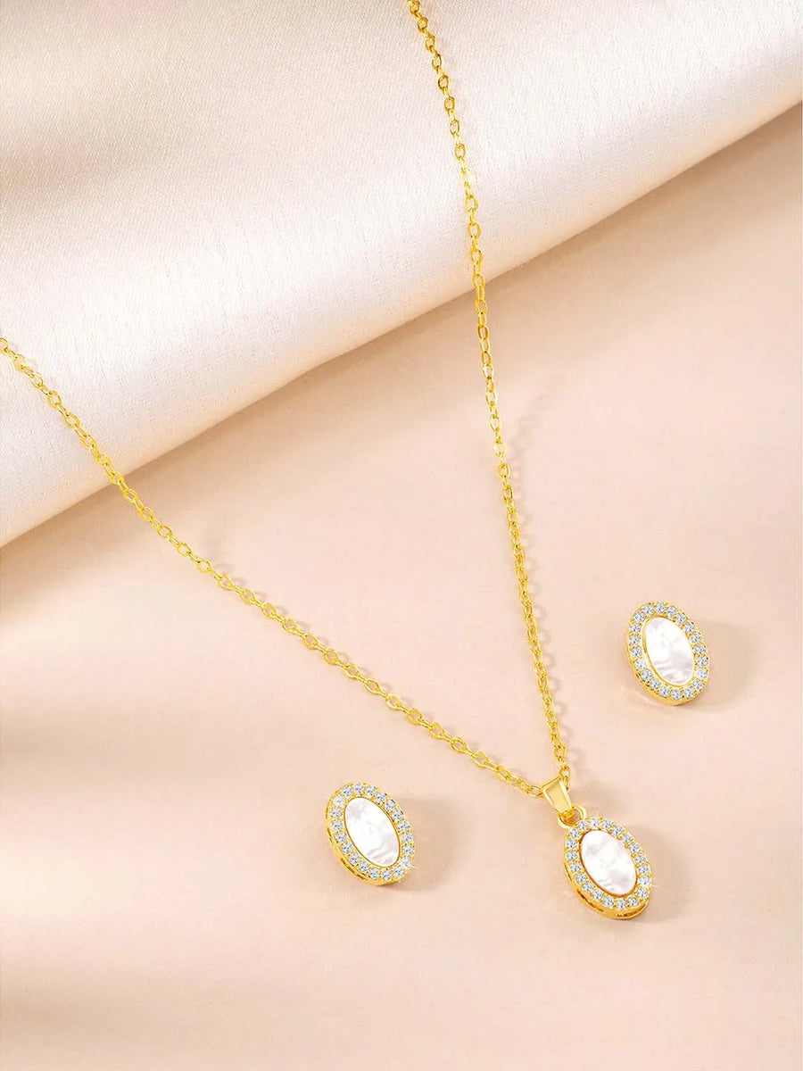 Ovals Pendant Set – Stylish Fashion Jewellery by Peora


