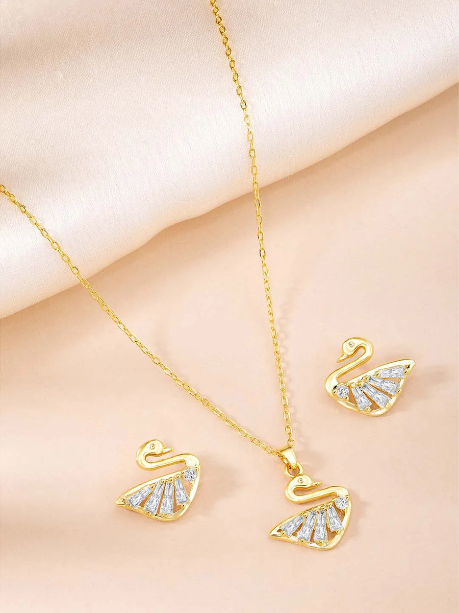 Swan Lake Pendant Set – Elegant Fashion Jewellery by Peora


