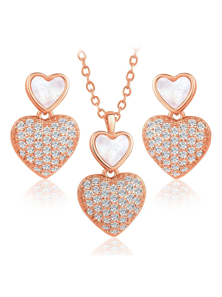 Heart Shaped CZ Pendant Set – Peora Fashion Jewellery for Every Occasion

