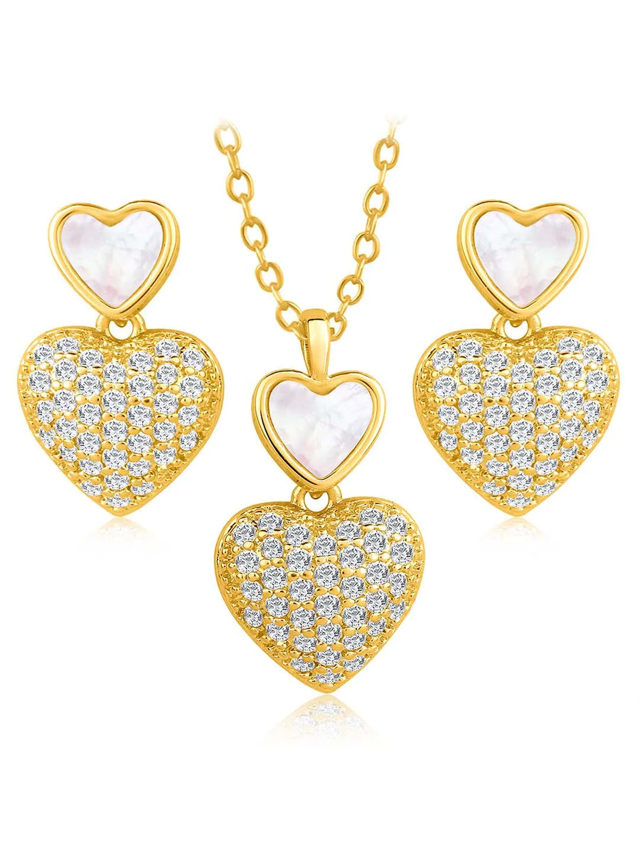 Heart Shaped CZ Pendant Set – Peora Fashion Jewellery for Every Occasion

