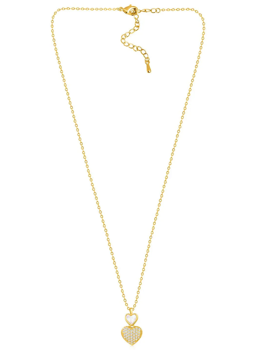 Heart Shaped CZ Pendant Set – Peora Fashion Jewellery for Every Occasion


