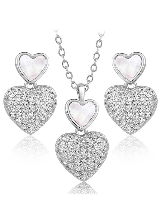 Heart Shaped CZ Pendant Set – Peora Fashion Jewellery for Every Occasion

