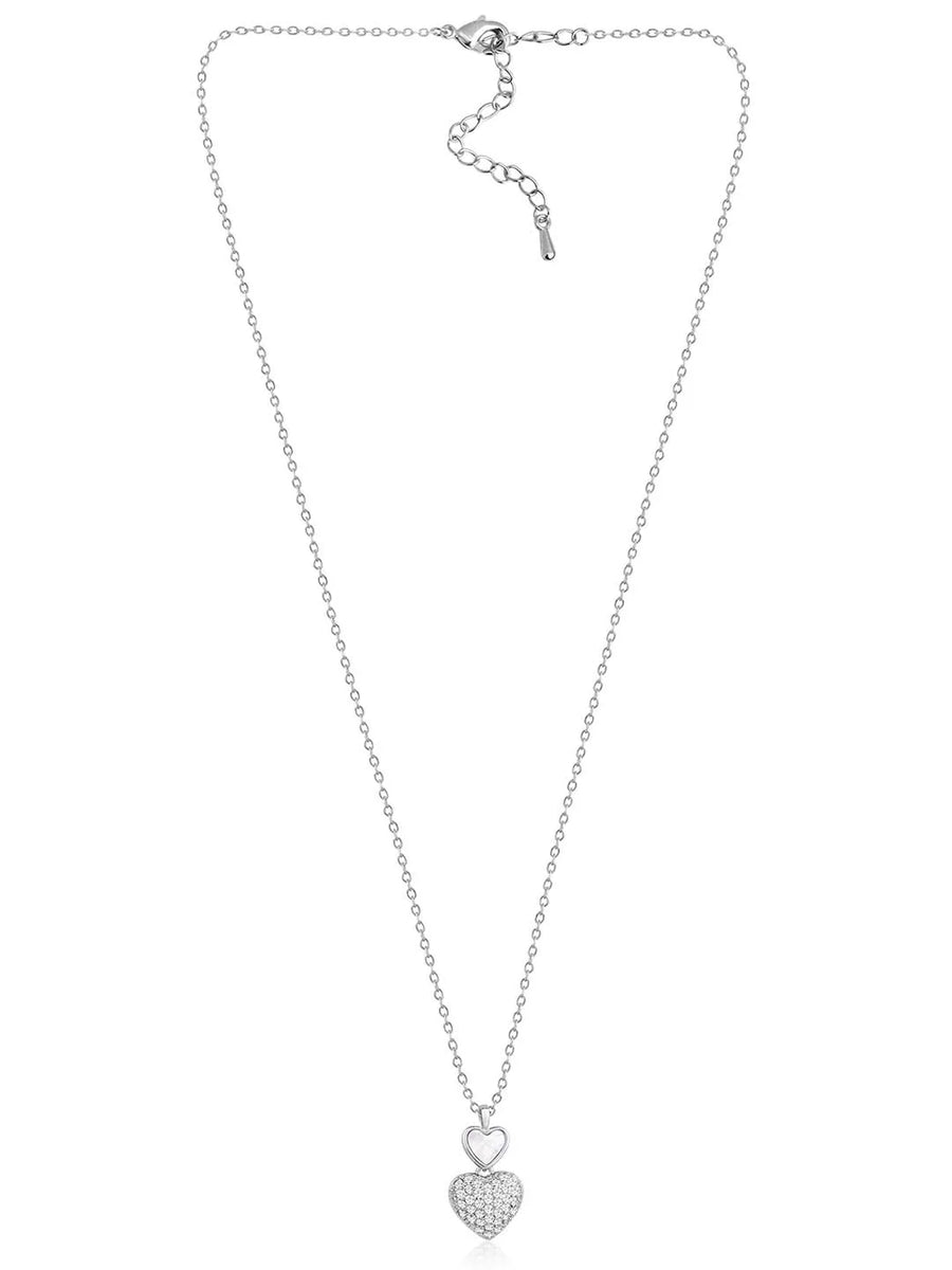 Heart Shaped CZ Pendant Set – Peora Fashion Jewellery for Every Occasion


