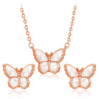  Peora CZ Butterfly Pendant Set - Delicate Sparkling Jewellery
