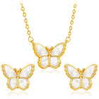  Peora CZ Butterfly Pendant Set - Delicate Sparkling Jewellery