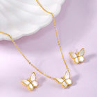  Peora CZ Butterfly Pendant Set - Delicate Sparkling Jewellery