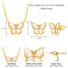  Peora CZ Butterfly Pendant Set - Delicate Sparkling Jewellery