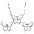  Peora CZ Butterfly Pendant Set - Delicate Sparkling Jewellery