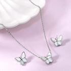  Peora CZ Butterfly Pendant Set - Delicate Sparkling Jewellery