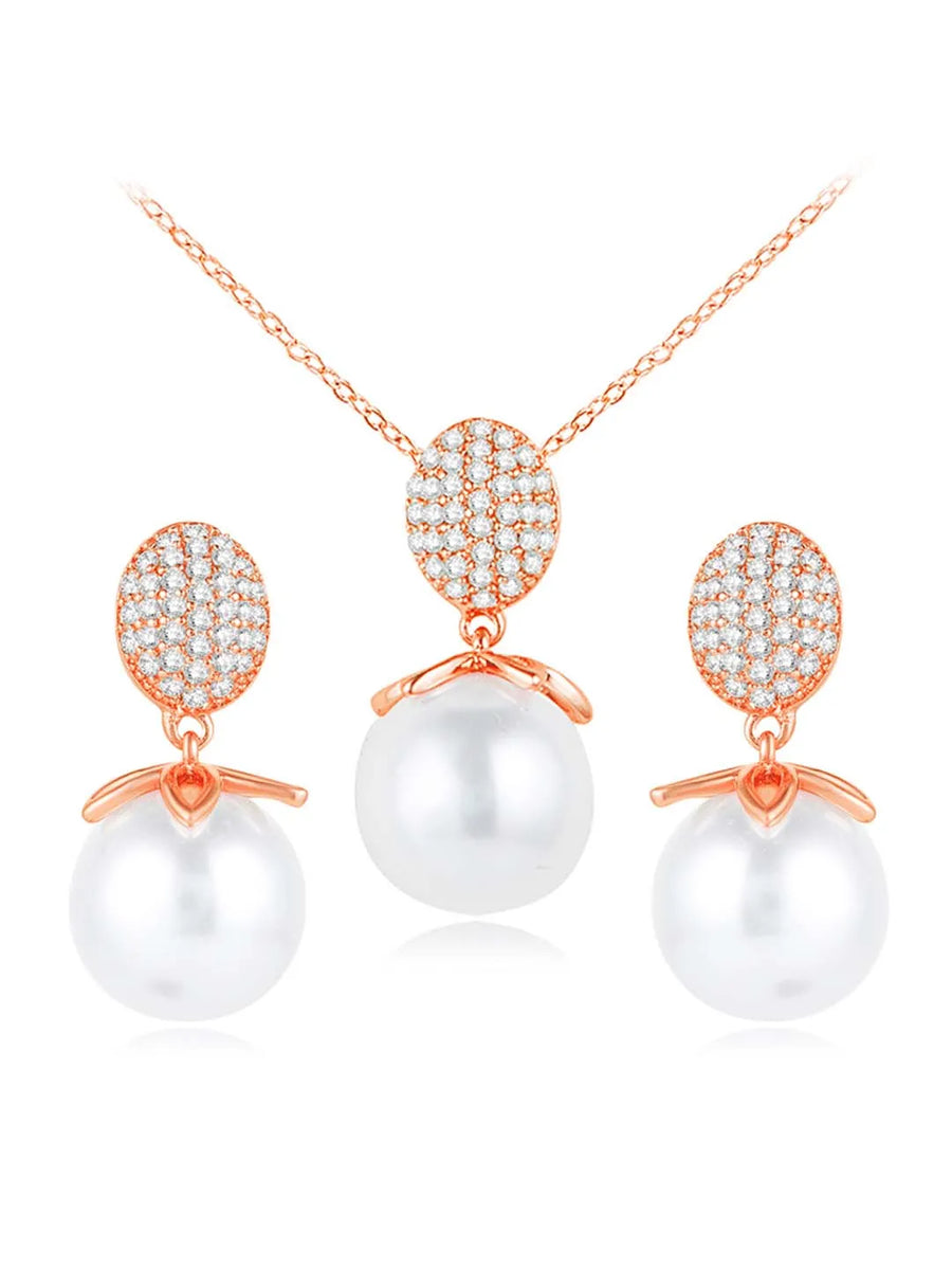 Peora Pearl & CZ Magic Pendant Set - Enchanting Jewellery